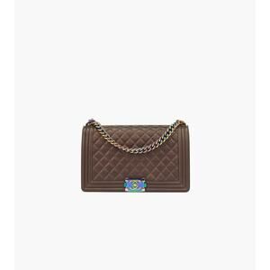 CHANEL Large Brown Iridescent Boy Bag C-A32851